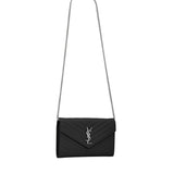 Pochette con catena Cassandre in pelle grain de poudre 377828 BOW021000 SAINT LAURENT 