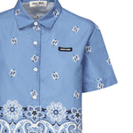 Camicia in popeline fiammato con stampa MK1951 17XXF061M MIU MIU 