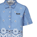Camicia in popeline fiammato con stampa MK1951 17XXF061M MIU MIU 