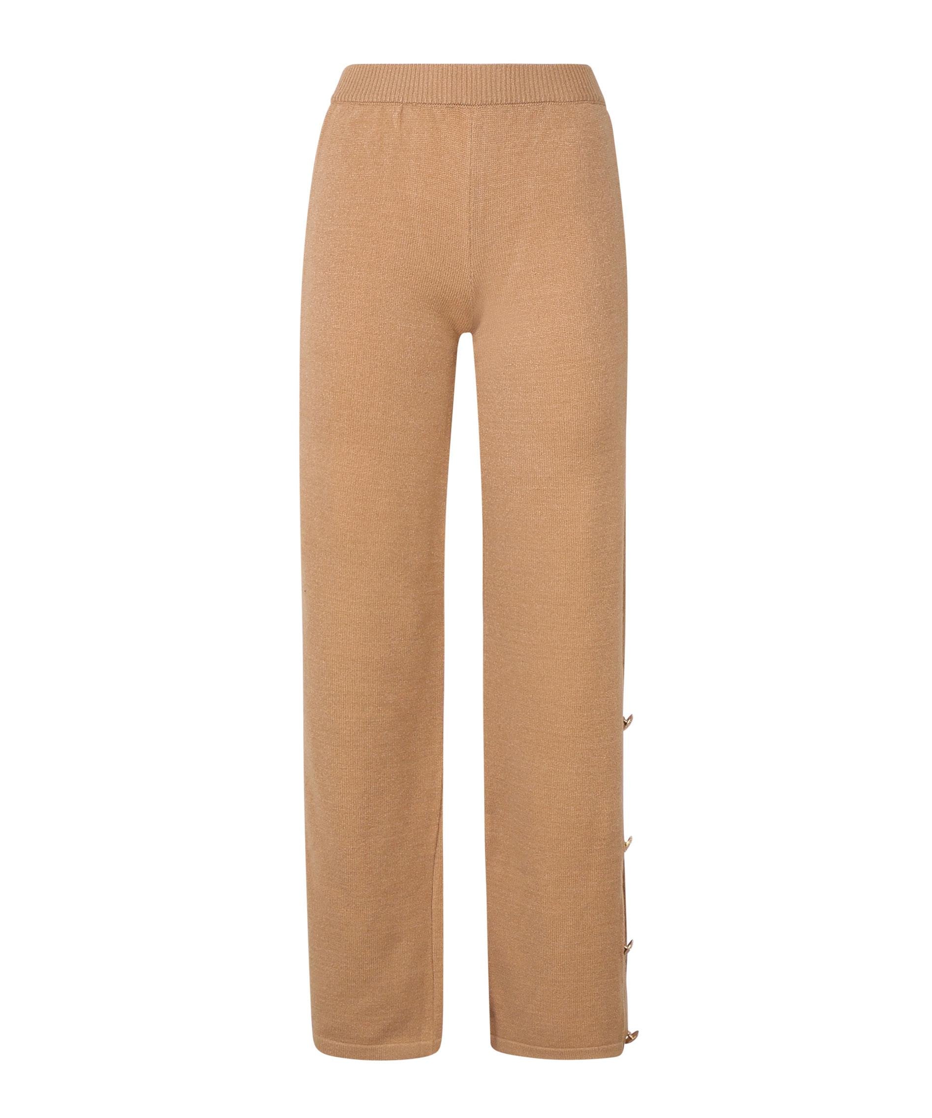 Pantaloni in maglia con bottoni decorativi in oro MMDMA4060 CAMMELLO MARIUCCIA Milano 