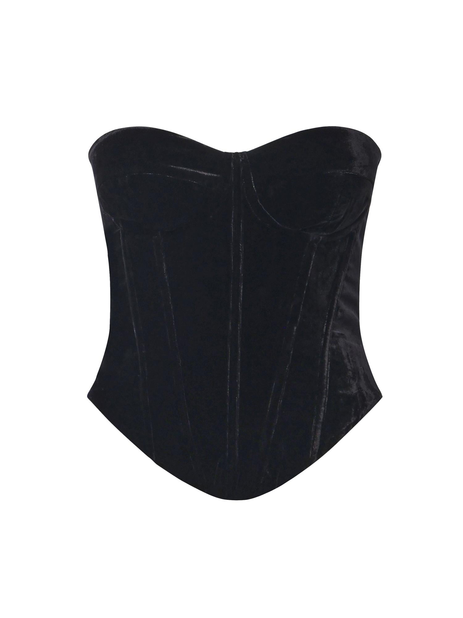 Top bustier in velluto 115256 100 ROTATE 