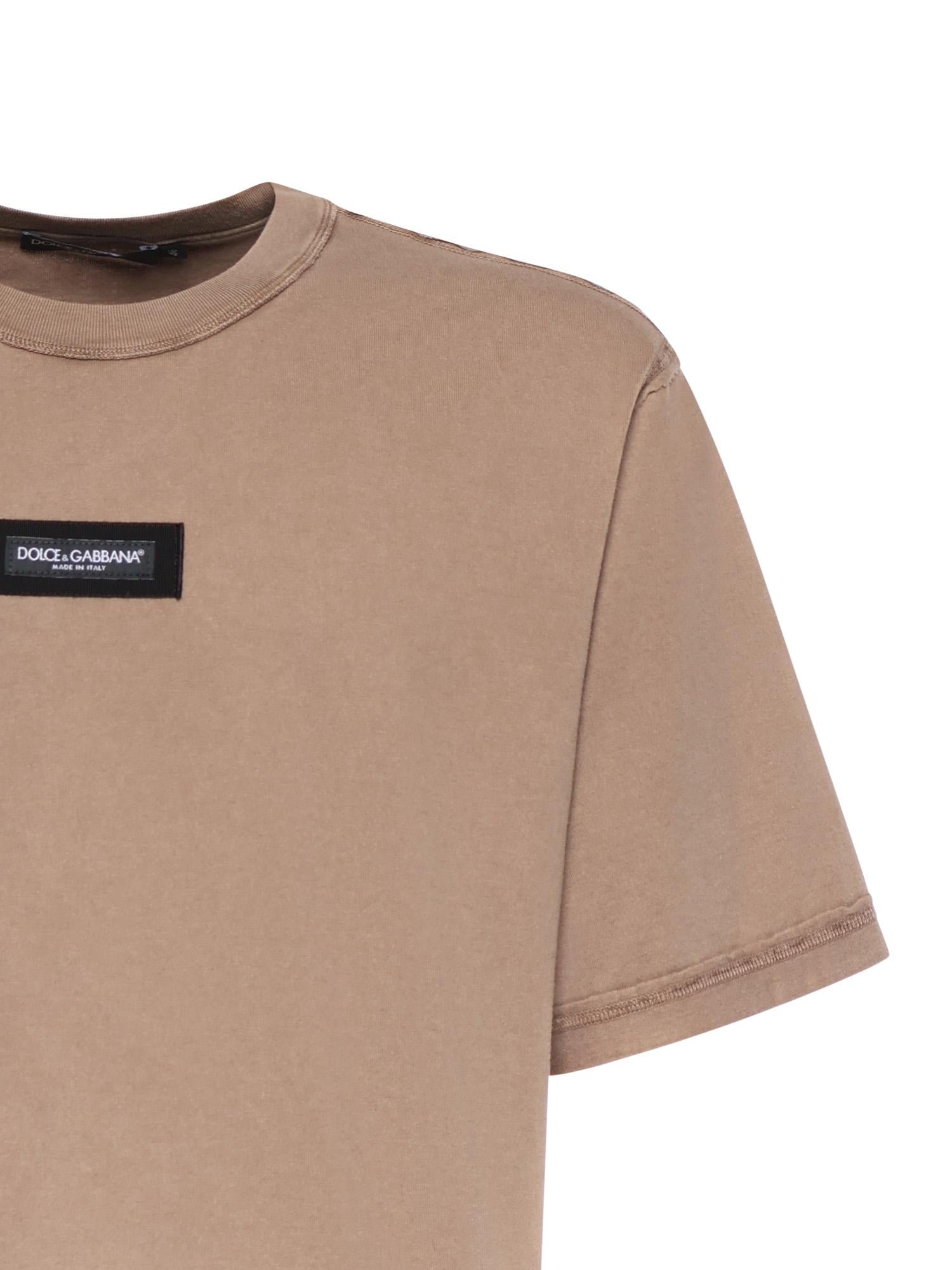 T-shirt in jersey di cotone con logo G8RI4T G7P1OM0672 DOLCE & GABBANA 