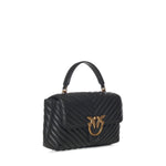 Borsa a mano media Love Bag Puff Chevron in nappa 100043 A0GKZ99Q PINKO 