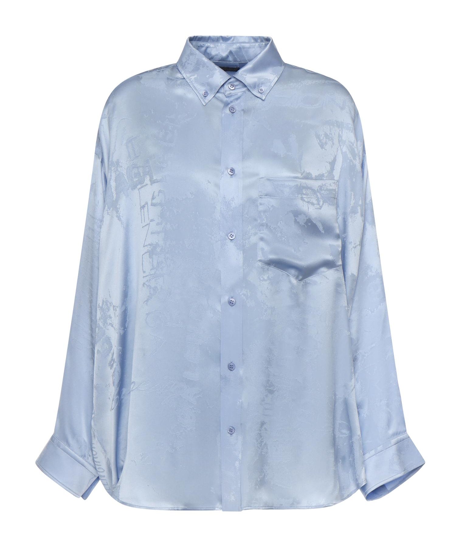 Camicia Cocoon Washed Crayon Allover in seta jacquard 850978 TTN105840 BALENCIAGA 