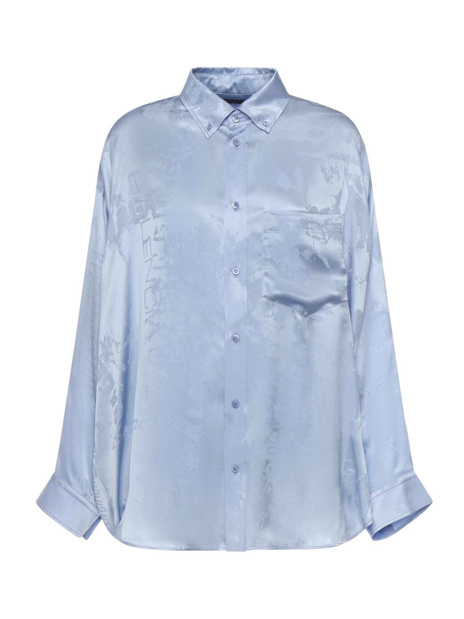 Camicia Cocoon Washed Crayon Allover in seta jacquard 850978 TTN105840 BALENCIAGA 