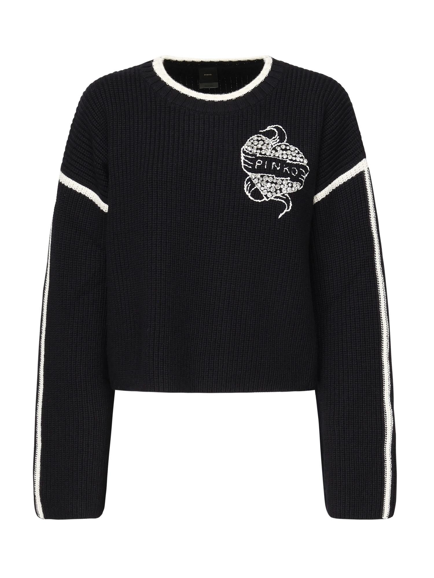 Maglione Alicudi con logo 105397 A2PKEZ1 PINKO 