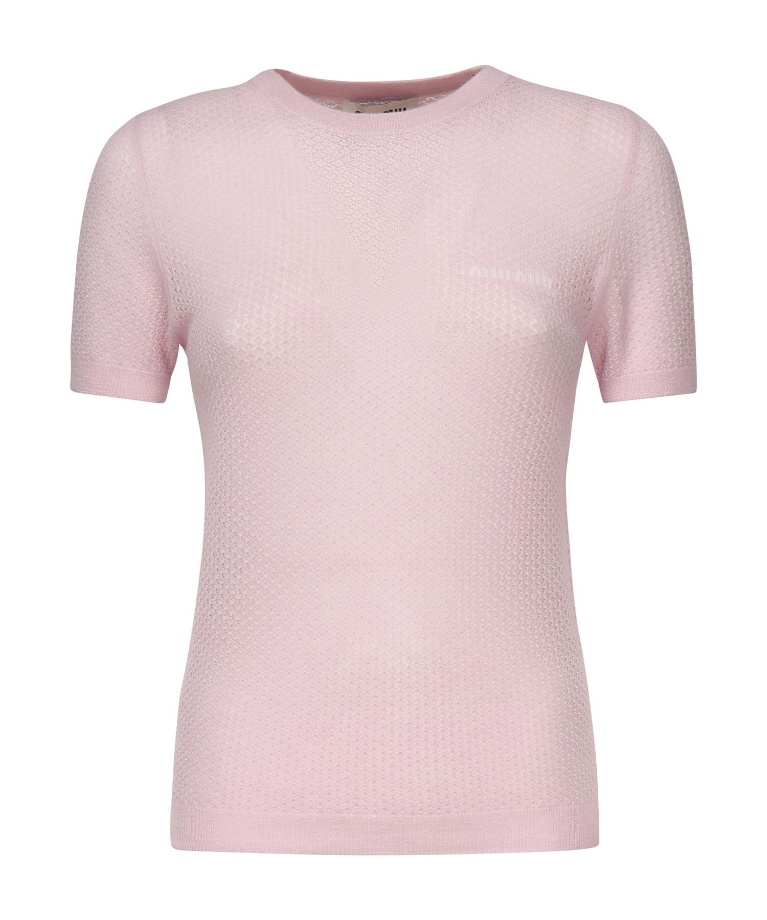 Maglia in cashmere con logo MMLB30 17NNF0E18 MIU MIU 