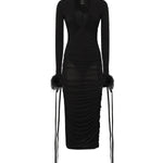Abito longuette con drappeggio 105780 A2GSZ99 PINKO 