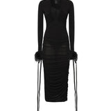 Abito longuette con drappeggio 105780 A2GSZ99 PINKO 
