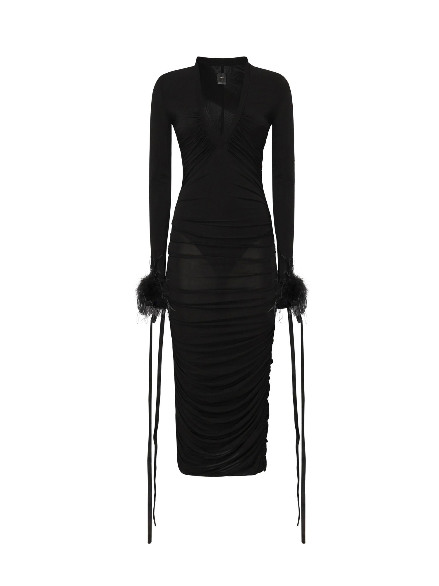 Abito longuette con drappeggio 105780 A2GSZ99 PINKO 