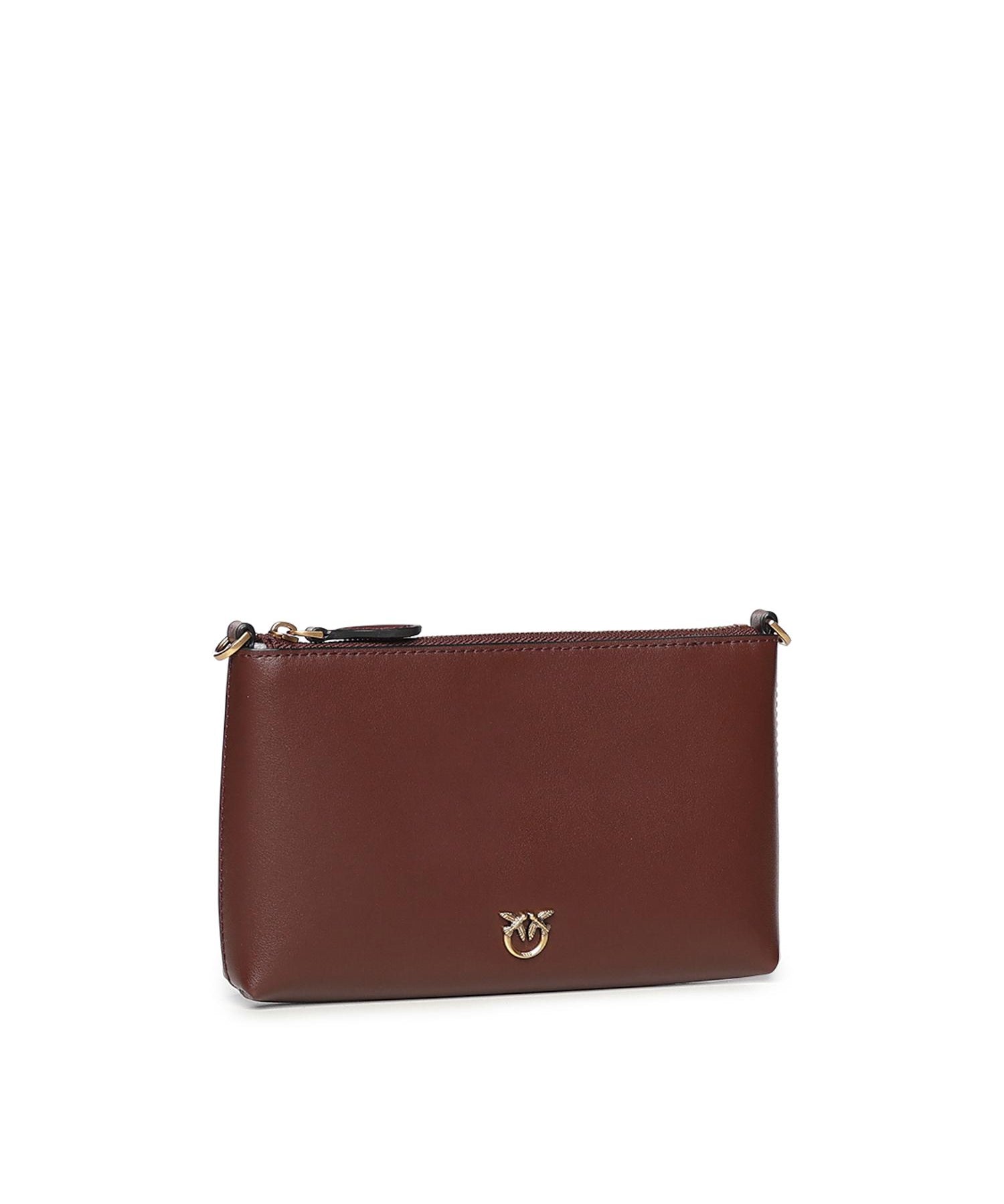 Pochette piatta in pelle con logo Love Birds 104277 A0F1R49Q PINKO 