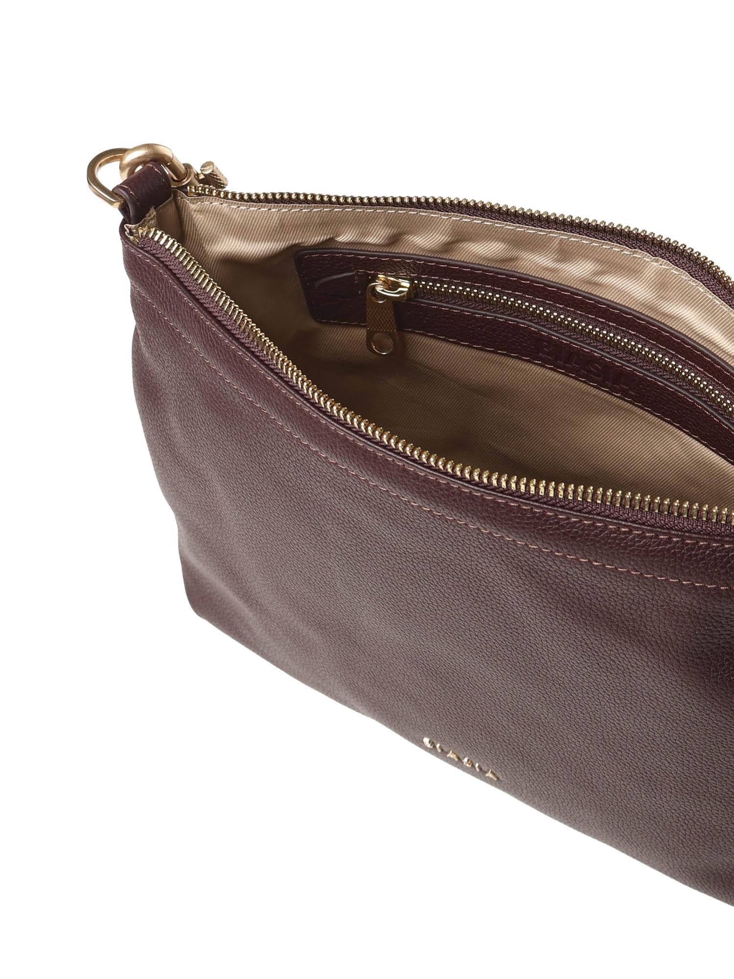 Borsa a spalla con logo BIBP9FA01 PRUGNA BIASIA 