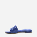 SANDALI SLIDES VICKY IN PELLE STAMPA COCCO<BR/> VICKY COCCOBLUETTE GIULIANO GALIANO 