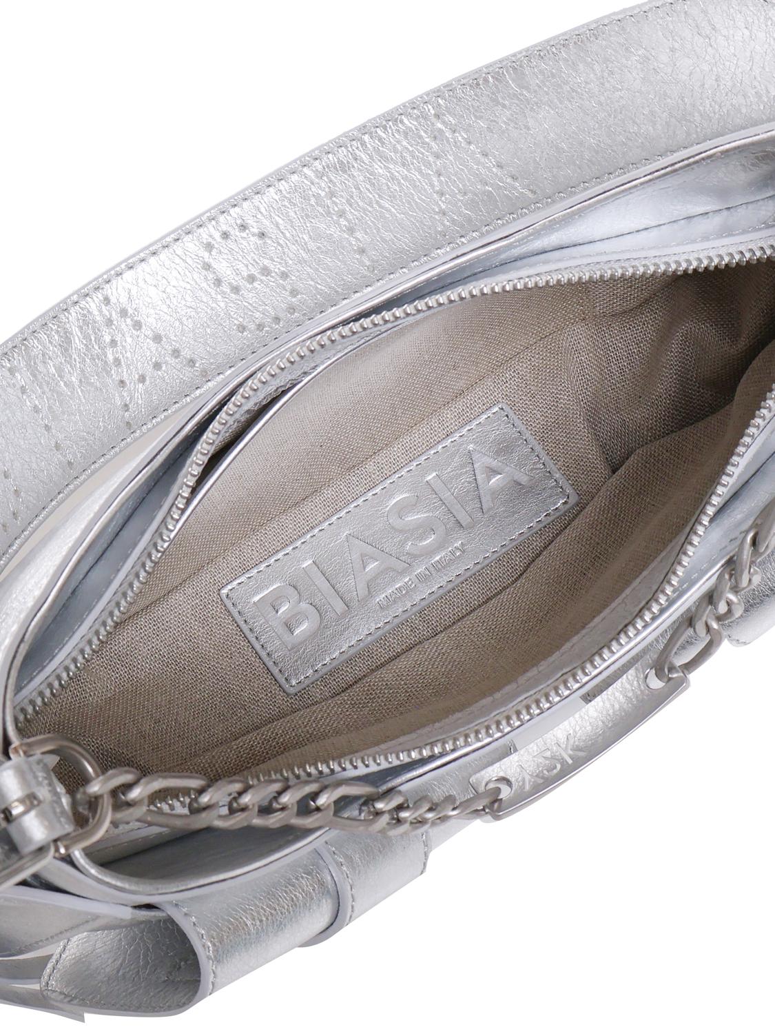 Borsa a spalla y2k001 in pelle FBBP70001MET -ARGENTO/NICKEL BIASIA 