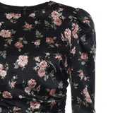 Abito drappeggiato stampa Rose vintage F60G3T FSA8HHN5XQ DOLCE & GABBANA 