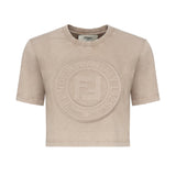 T-shirt cropped con logo<BR/> FS9715 ASNIF1RX7 FENDI 