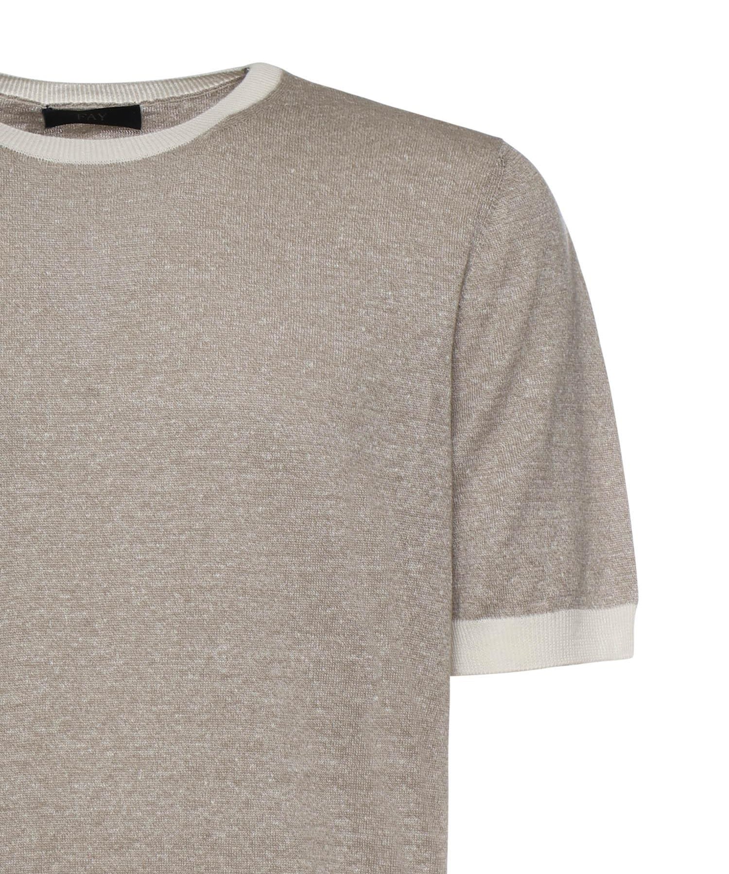 T-shirt in lino e cotone NMMC1522420WYK 09I1 FAY 