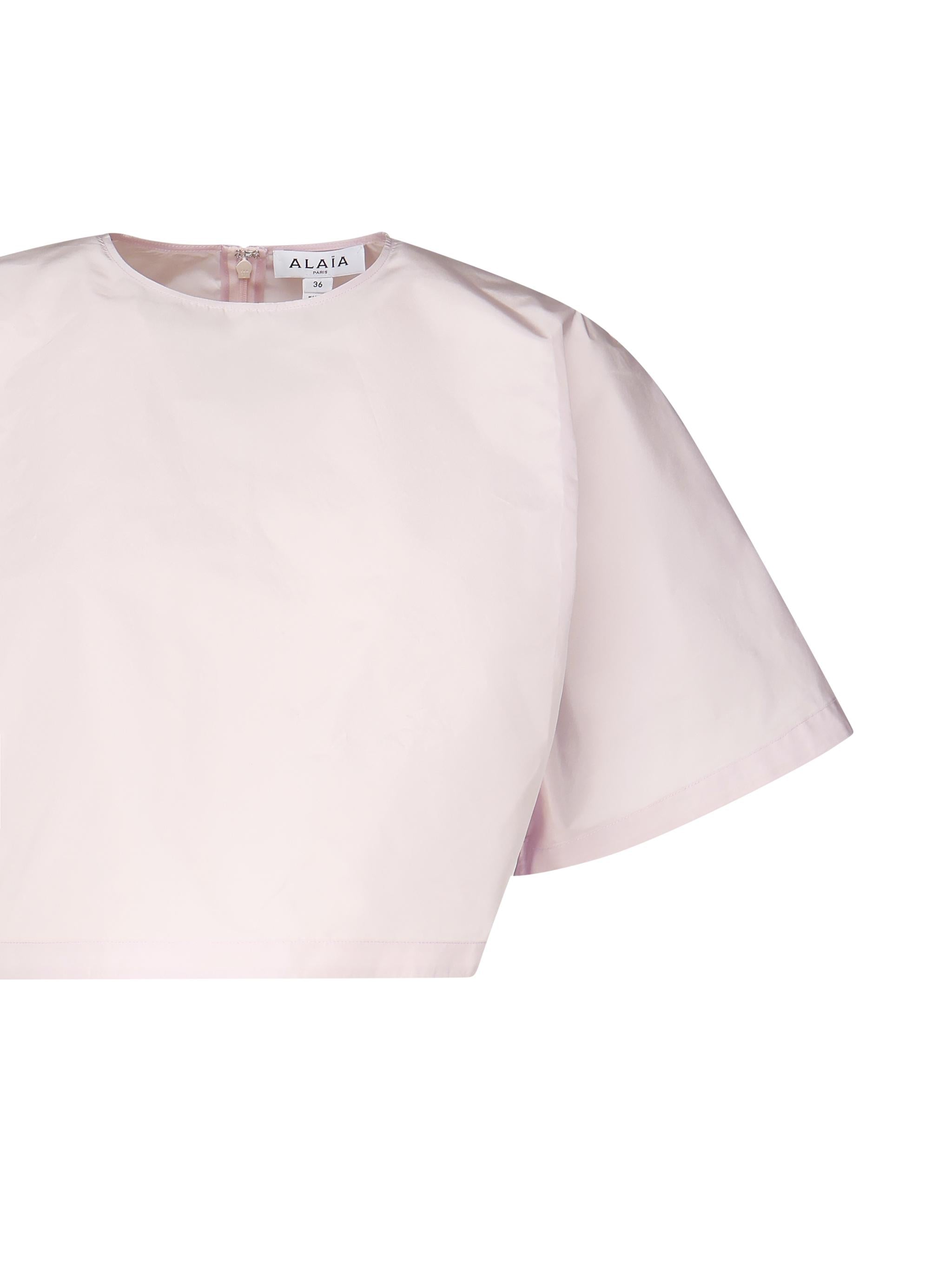 T-shirt in taffetà AA9H1193W039A 416 ALAIA 
