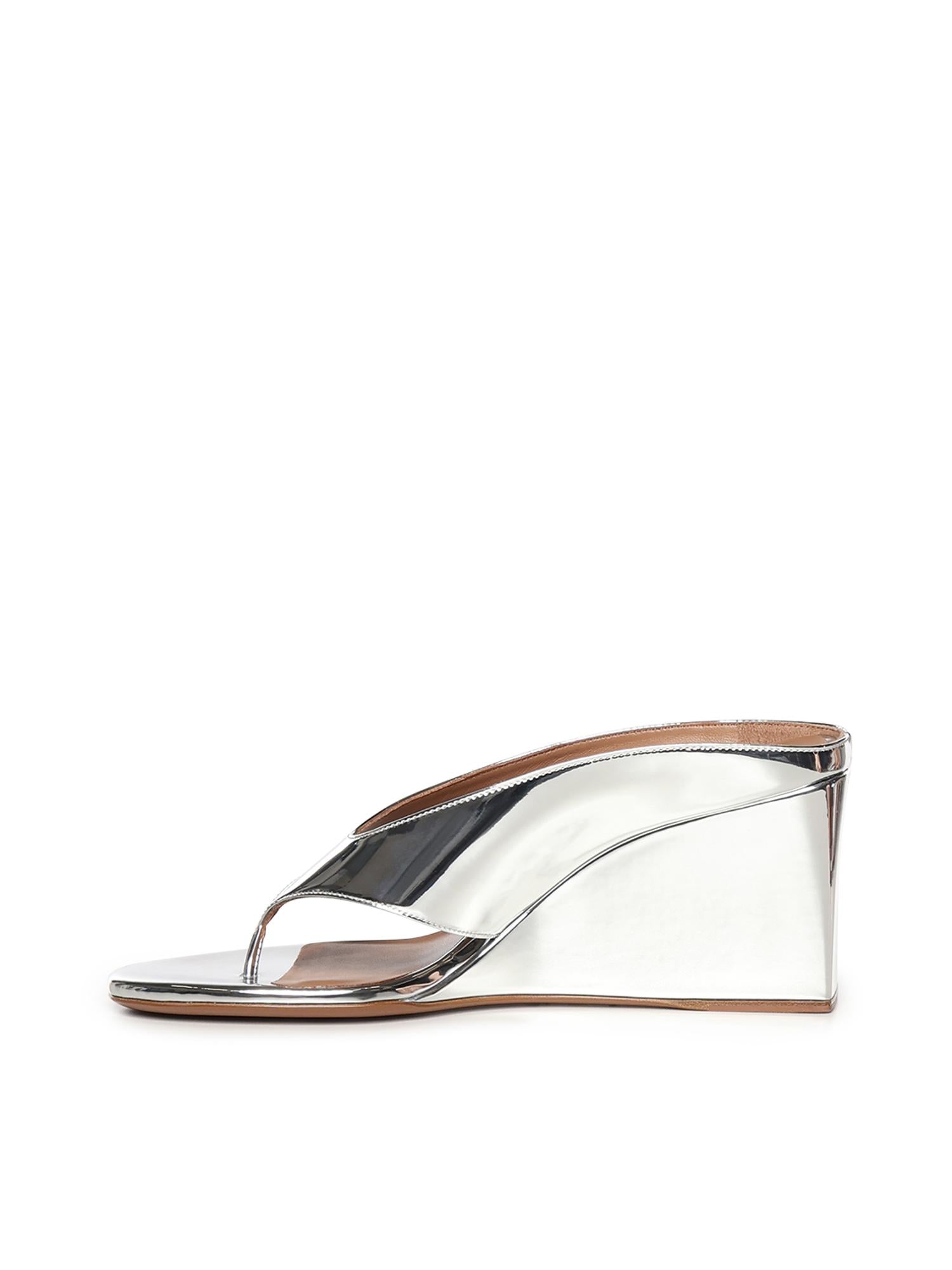 Mule infradito Cube in pelle specchiata AA3M105A047 090 ALAIA 