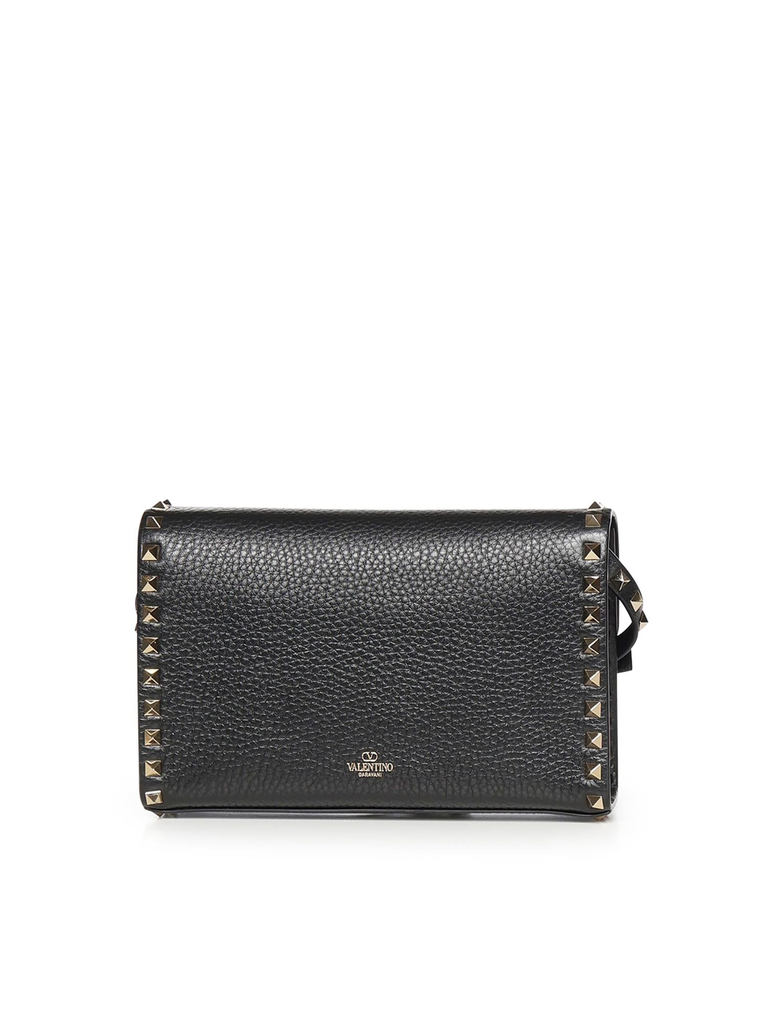 Borsa piccola a tracolla Rockstud in vitello granato 8W2B0181 VSF0NO VALENTINO GARAVANI 