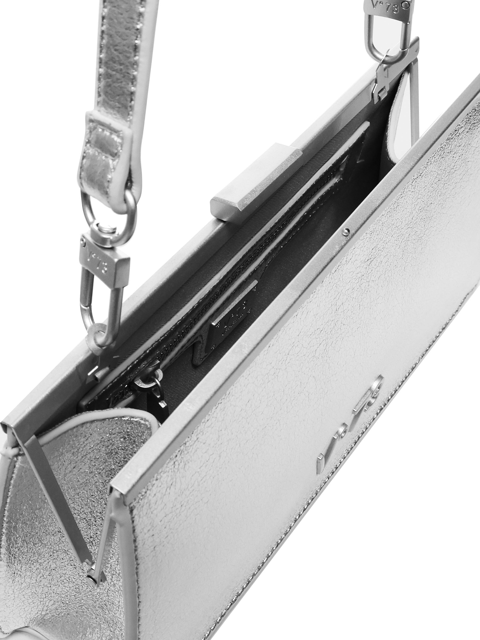 Clutch Crow Sports metallizzata 73BS7Q302 CROWARGENTO V° 73 