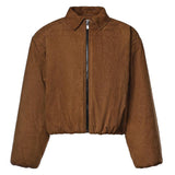 Bomber in pelle effetto velluto a coste 279726  MAGDA BUTRYM 