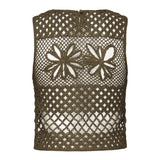 Top senza maniche crochet traforato 104733 A2FFX26 PINKO 