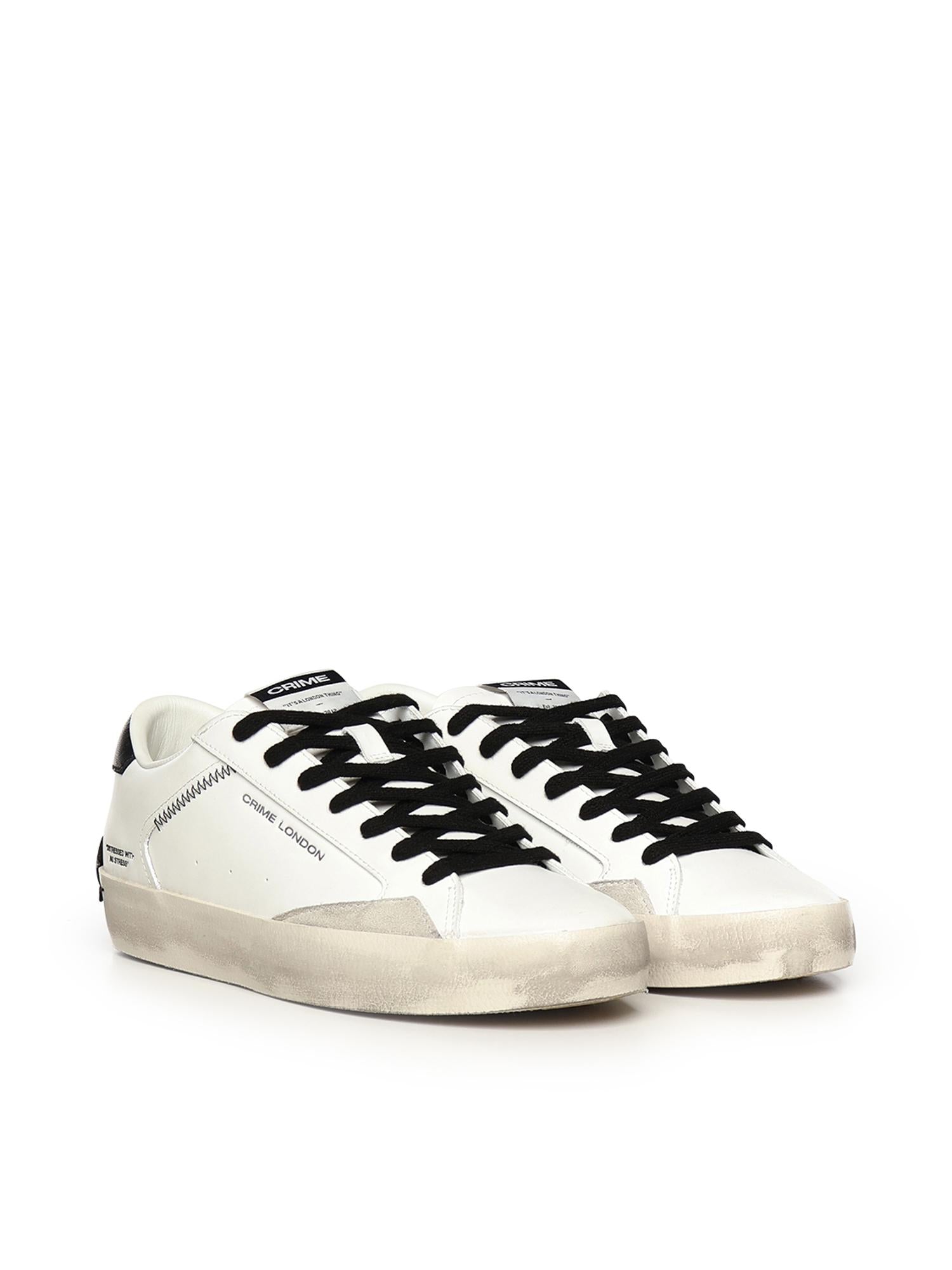 Sneaker Distressed in pelle 16001PP5B WHITE CRIME LONDON 