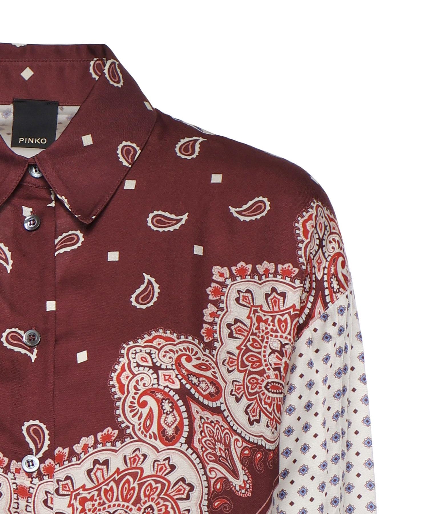 Camicia in twill di viscosa con stampa 106202 A31KYR1 PINKO 