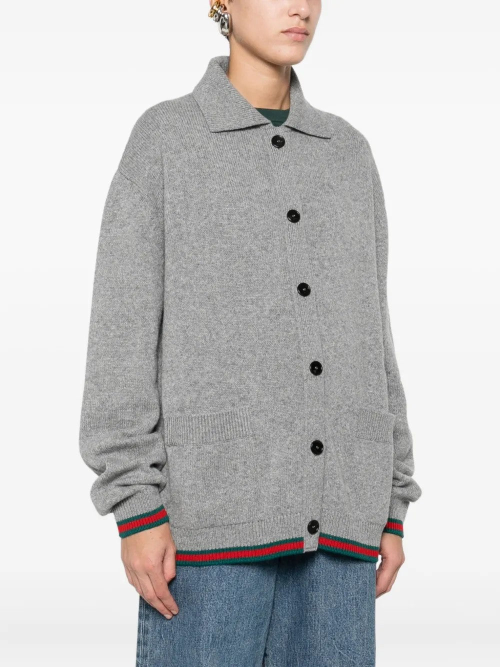 Cardigan L/S POLO/NK CRDGN URBAN GREY/MC 848257 XKE92 1084 1084 GUCCI