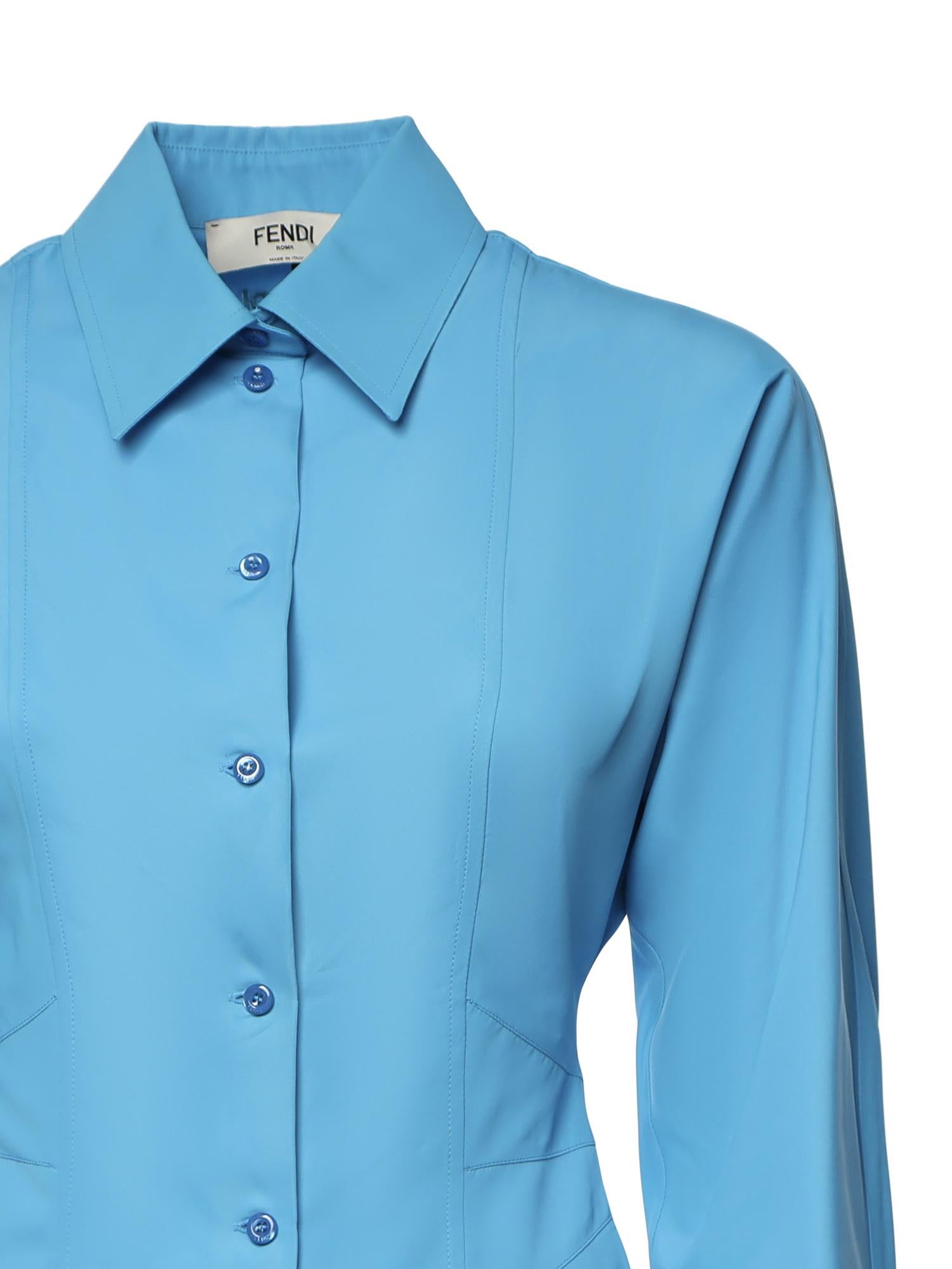 Abito chemisier in viscosa tecnica FDD537 AW9BF1W0L FENDI 