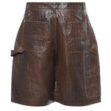 Shorts in pelle con stampa coccodrillo FOSS26SH01323 6322 FOUND 