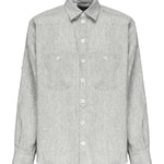 Camicia in tela di lino delavè G5NI3T FU4MFS8290 DOLCE & GABBANA 