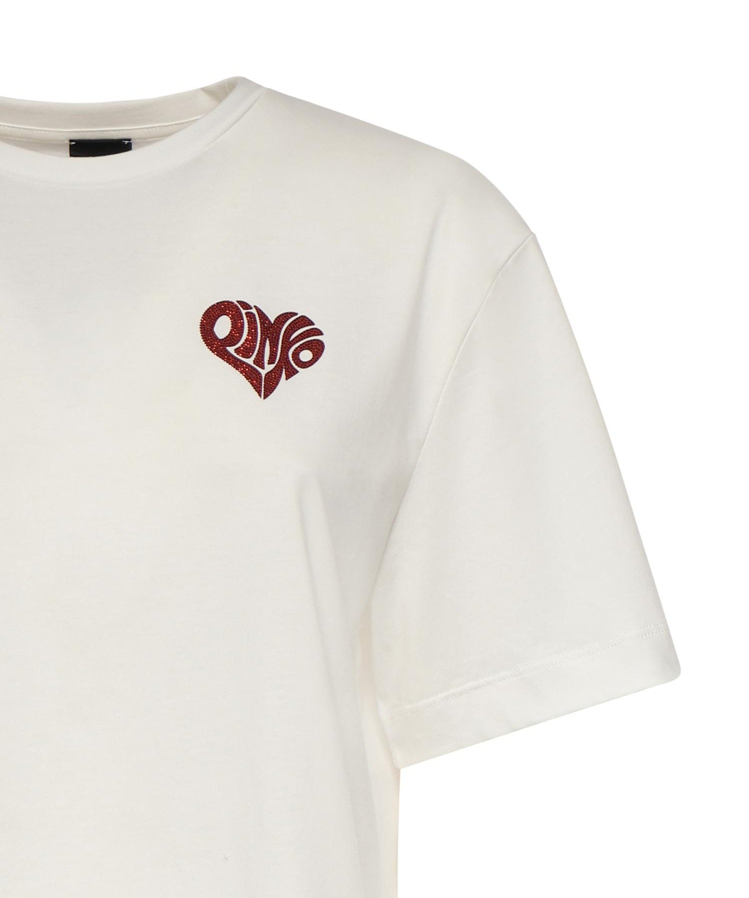 T-shirt con lettering Amore in strass 105526 A33IZR2 PINKO 