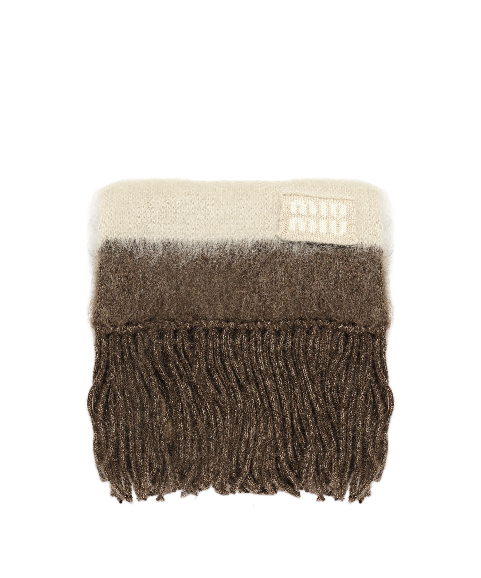 Sciarpa con logo ricamato 5FS094 2CVDF04BD MIU MIU 