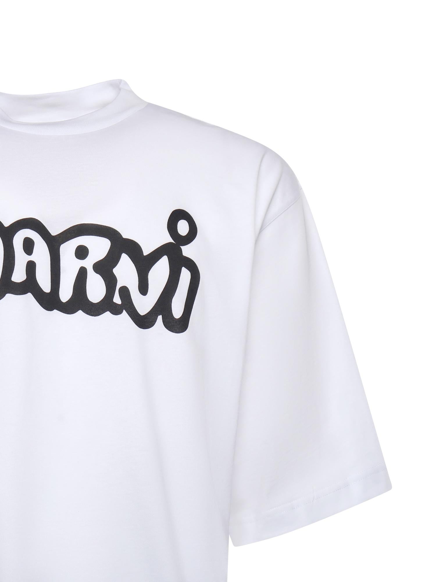 T-shirt in cotone con logo HUMU0223WP USCY53LOW01 MARNI 