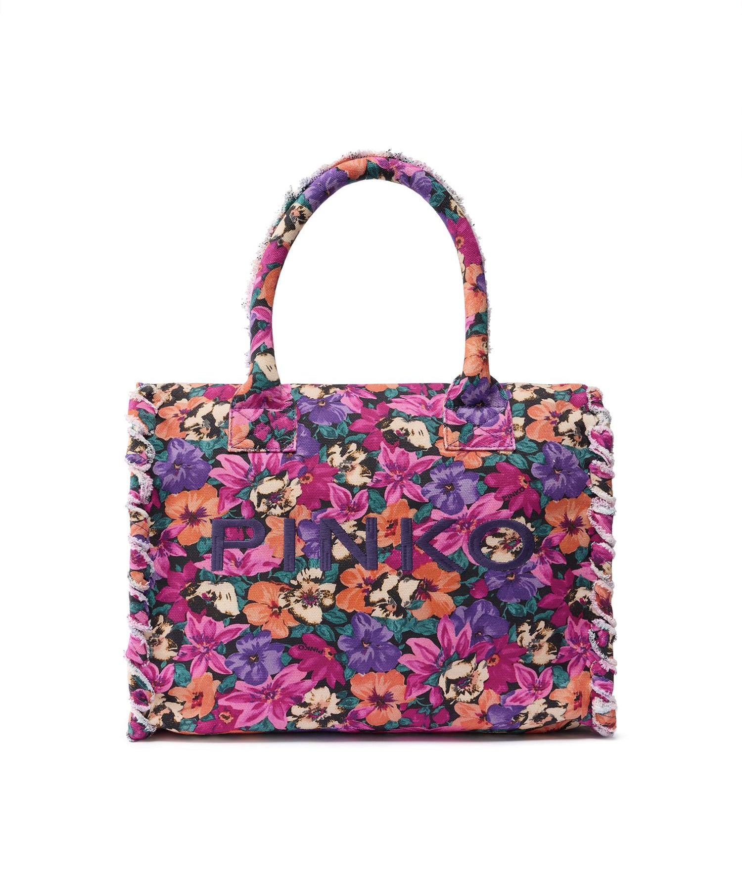 Borsa shopper in cotone con logo 106673 A3B5YA2Q PINKO 