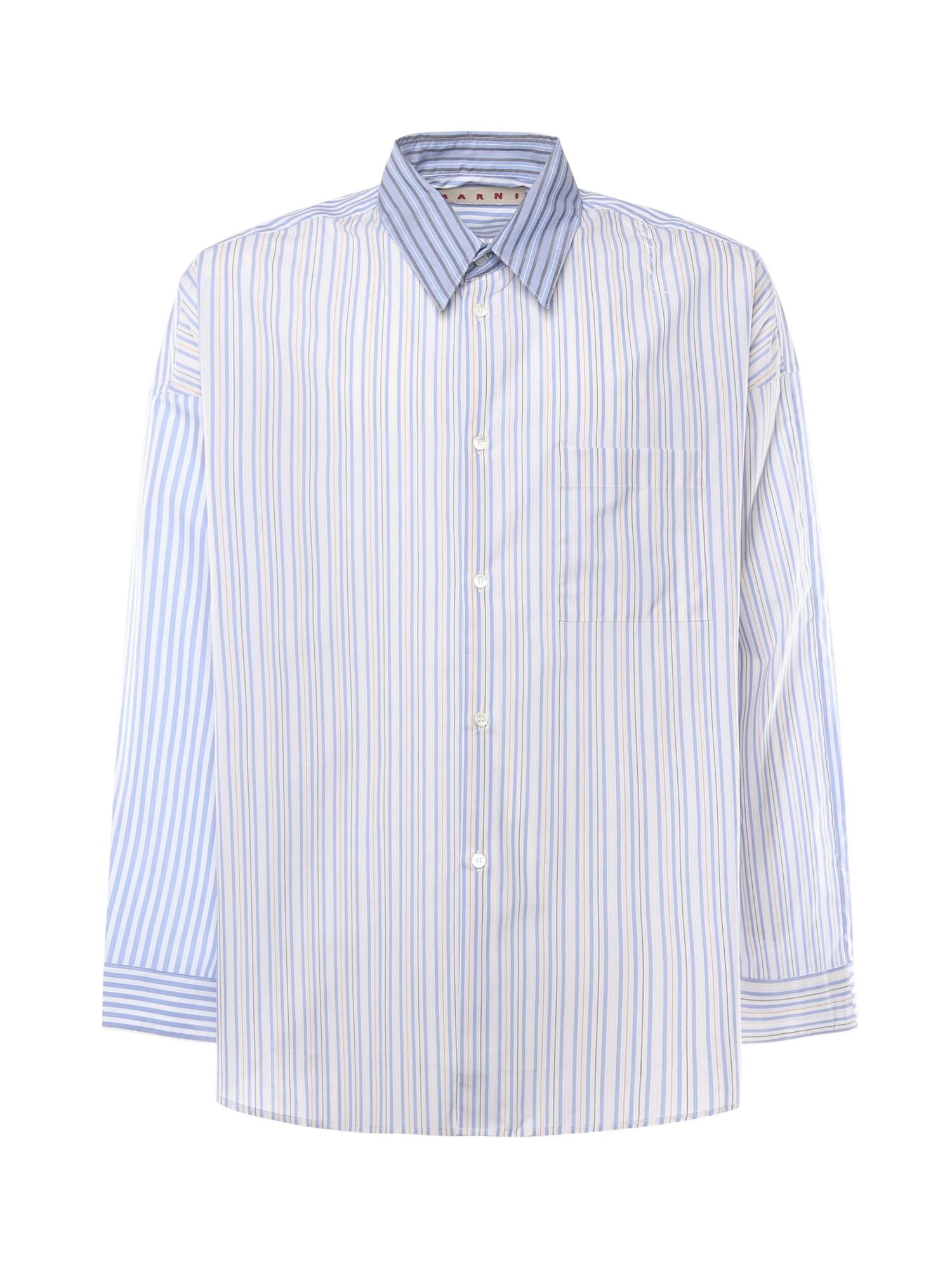 Camicia in cotone biologico con mix di righe CUMU0061SQ UTC529STB50 MARNI 