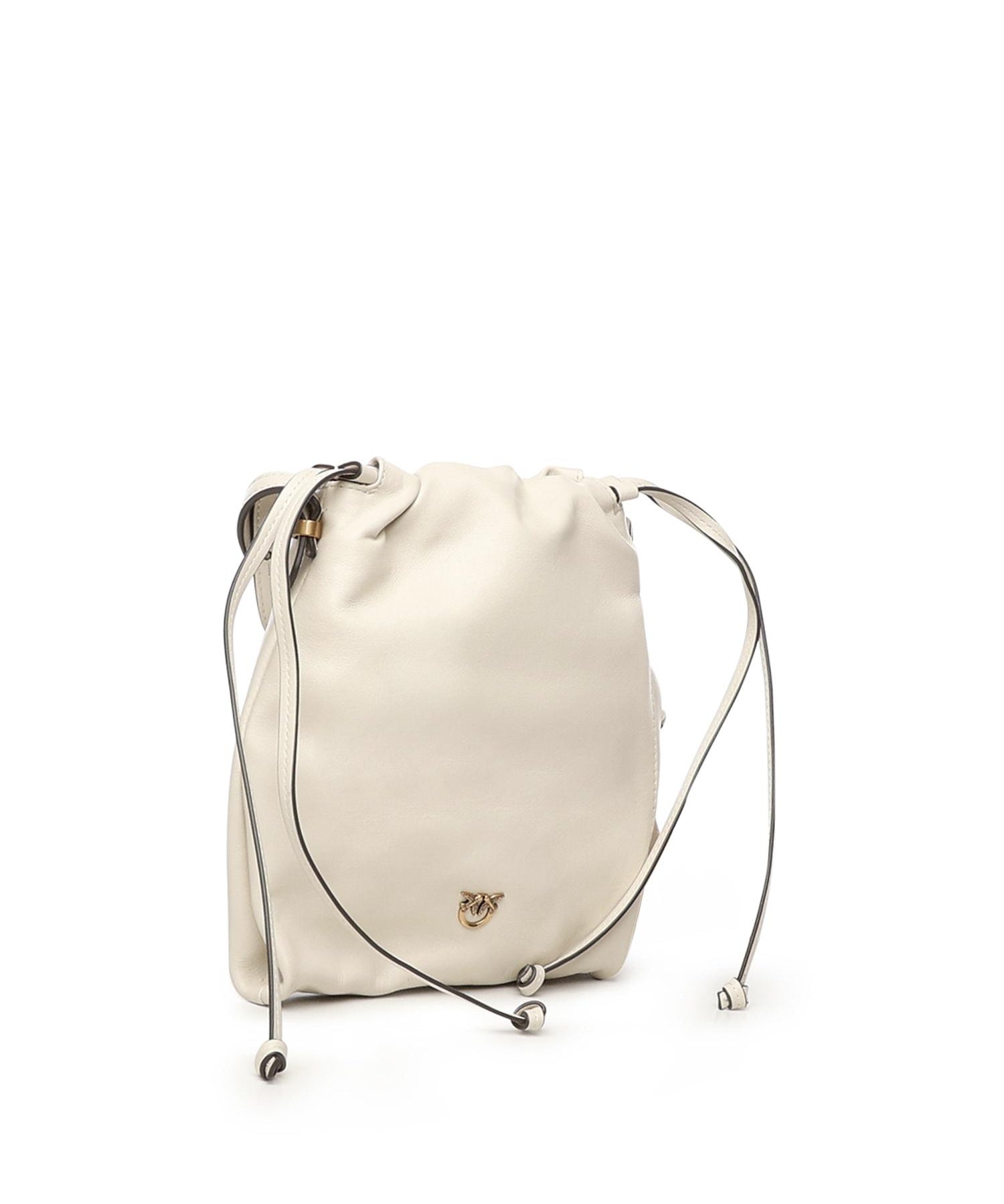 Borsa a spalla Mini Slouchy Bag in pelle con logo 105362 A0QOZ14Q PINKO 
