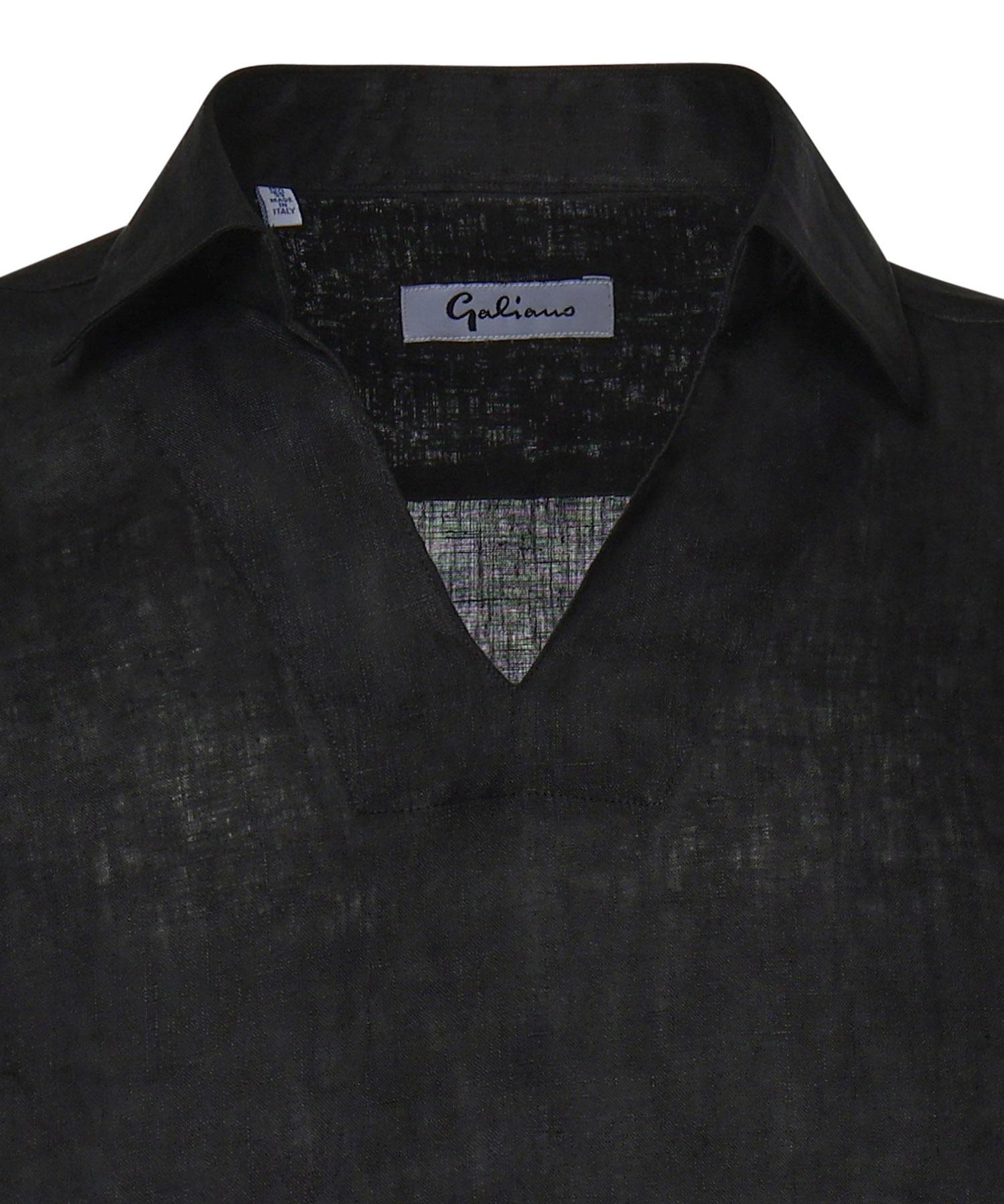 Polo Atlantis in lino ATLANTIS NERO GALIANO 