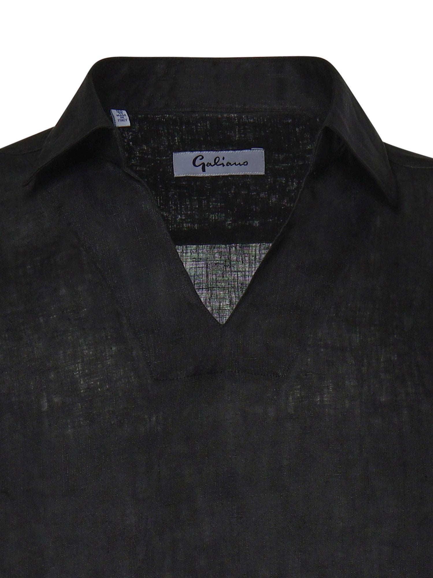 Polo Atlantis in lino ATLANTIS NERO GALIANO 