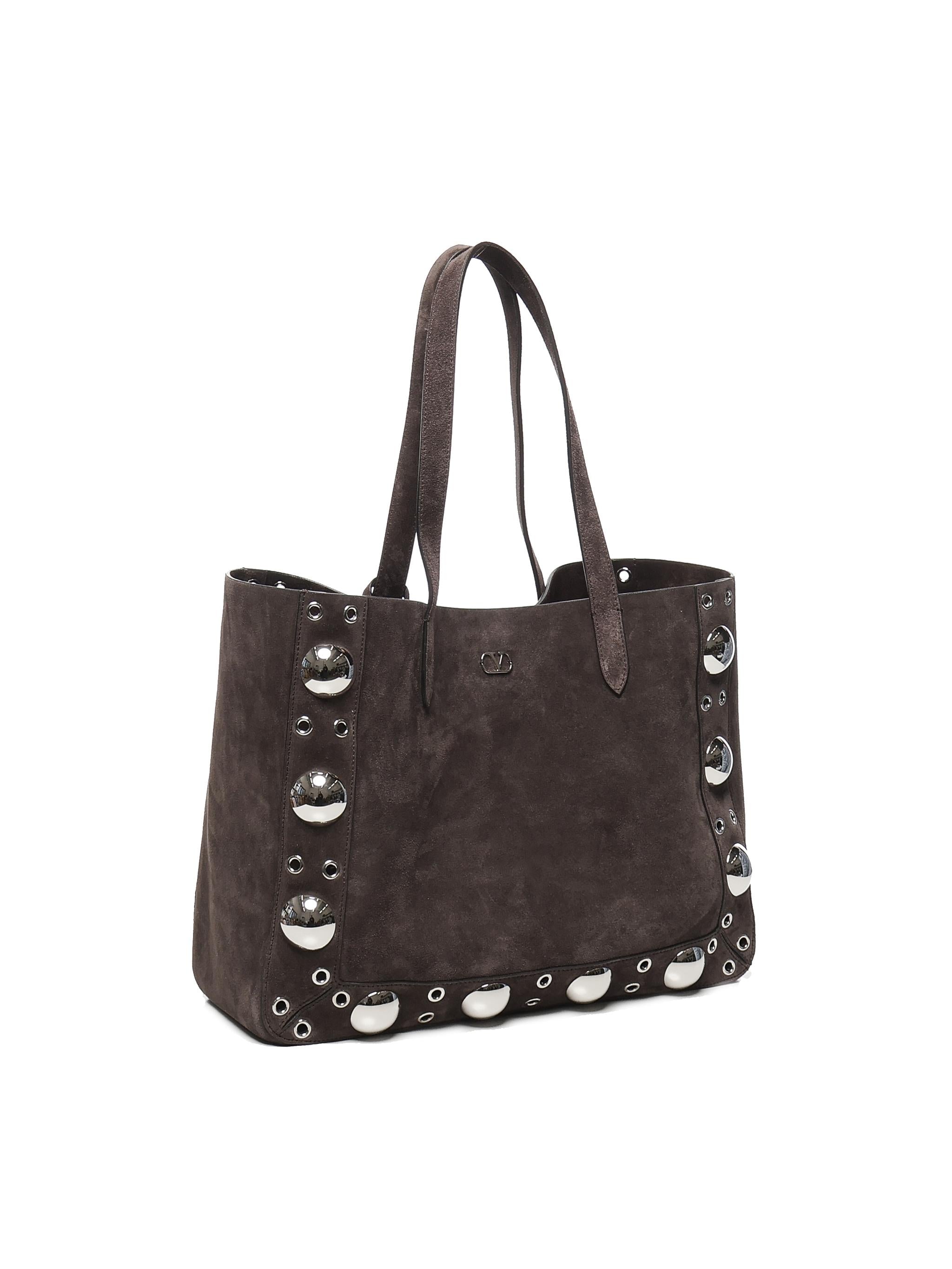 Borsa tote Nellcote media in suede 6W0B0R79 JET0TO VALENTINO GARAVANI 