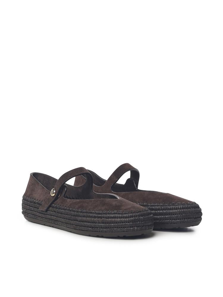 Mary Jane Rio in pelle scamosciata e rafia LBV3466X02 3110 LOEWE 