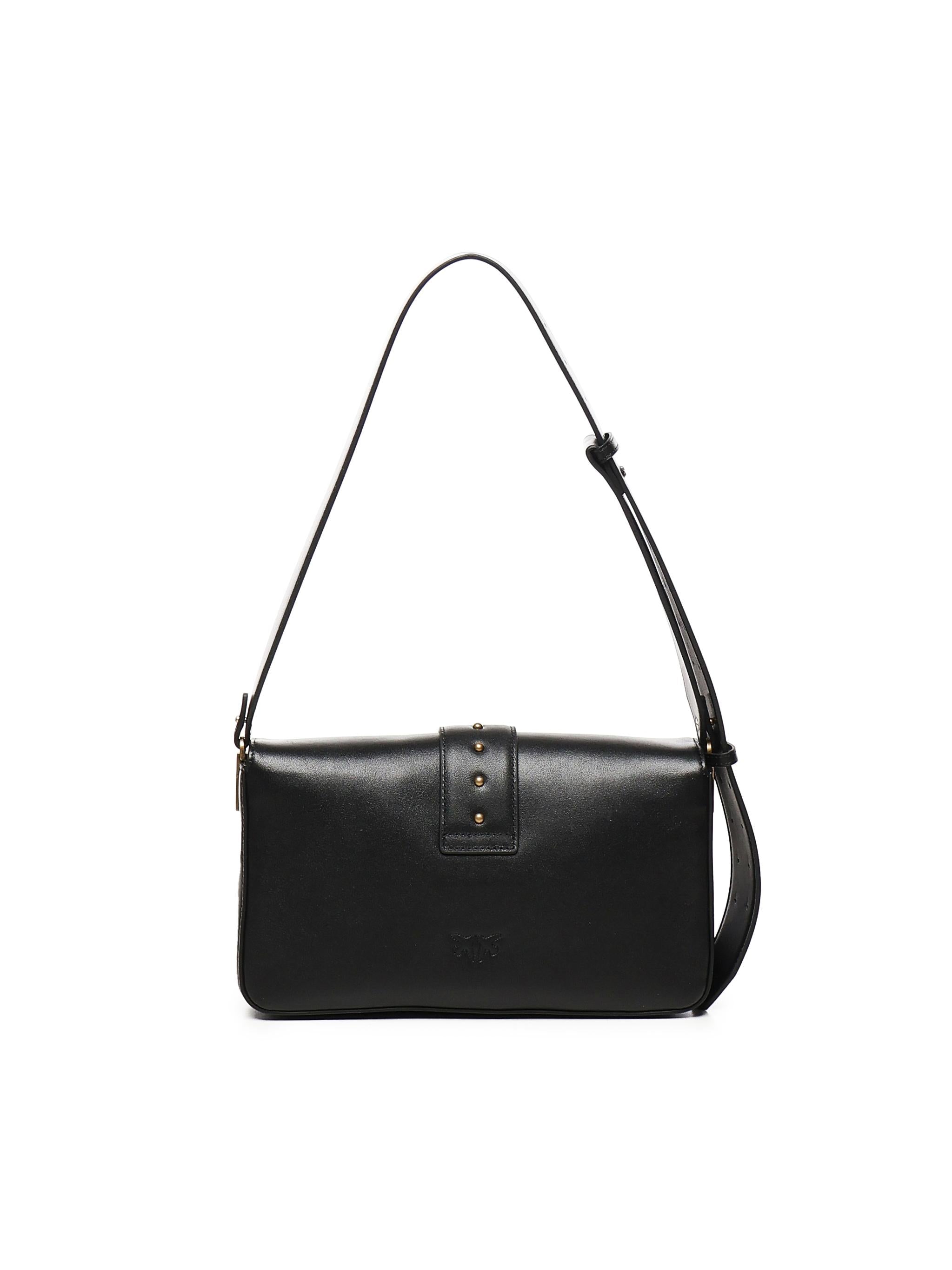 BORSA A SPALLA IN PELLE CON LOGO 104524 A0QOZ99Q PINKO 
