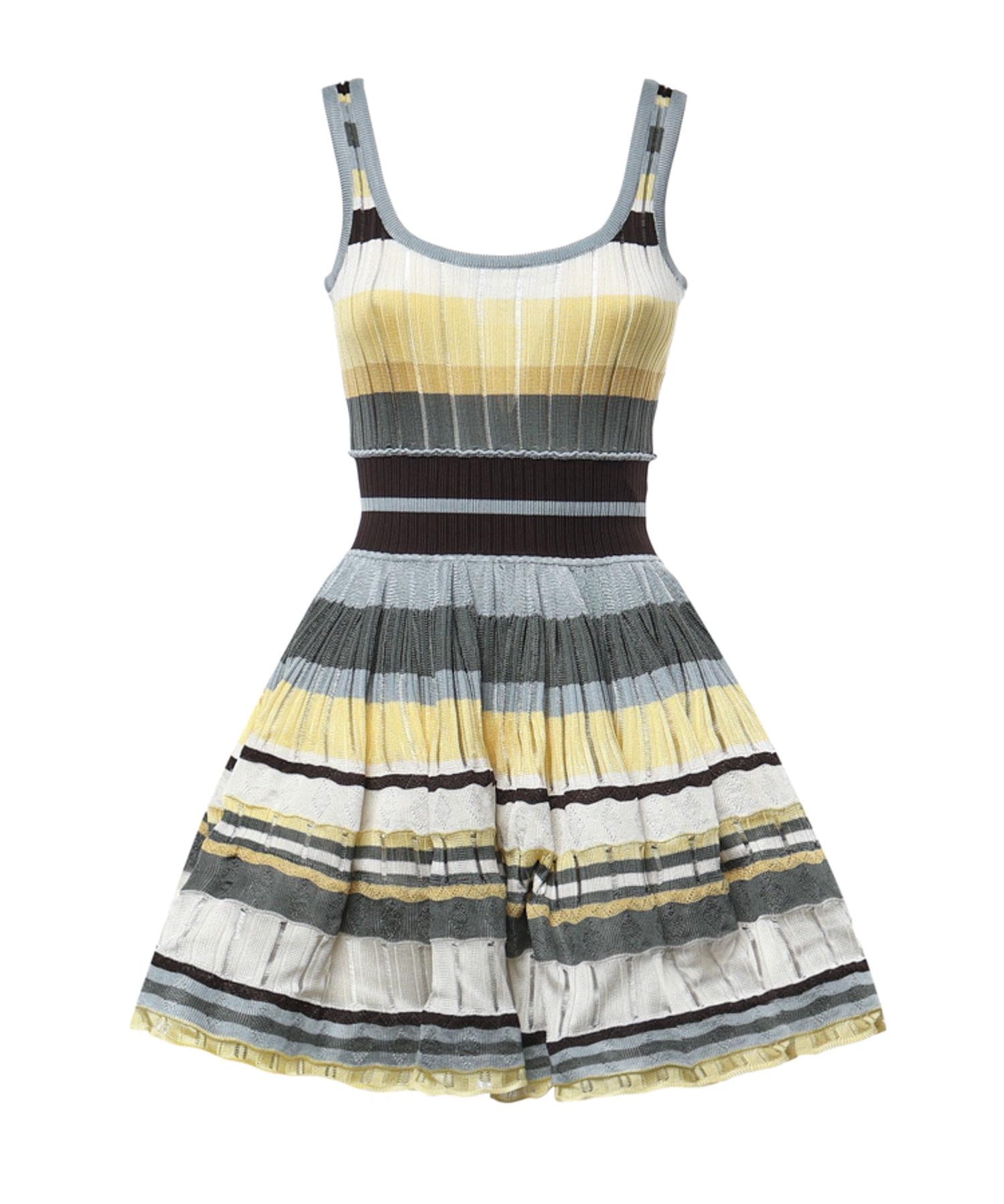 Abito corto in maglia a righe AA9R3100K266D 908 ALAIA 