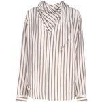 Camicia a righe in seta con collo foulard 748134 V35L09032 BOTTEGA VENETA 