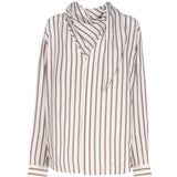 Camicia a righe in seta con collo foulard 748134 V35L09032 BOTTEGA VENETA 
