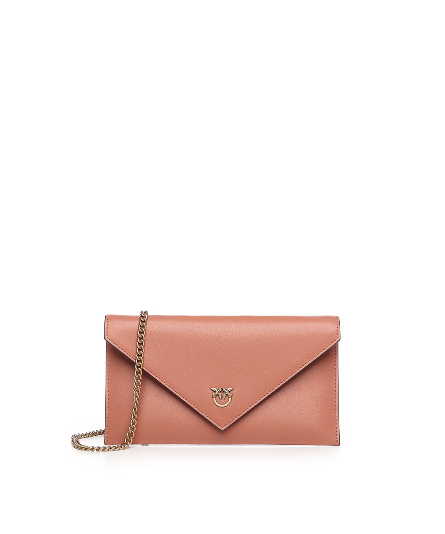Bustina in pelle con logo Love Birds 105347 A0F1L21Q PINKO 