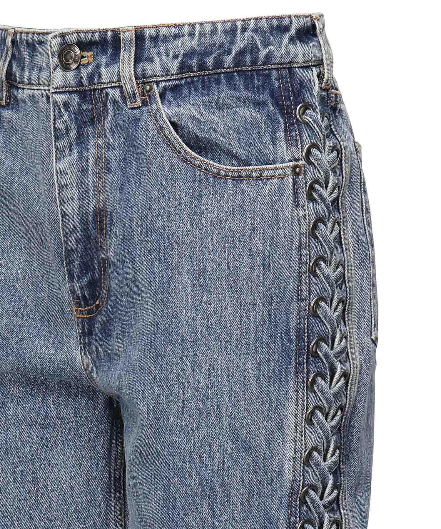Jeans a gamba dritta con lacci 114595 3054 ROTATE 