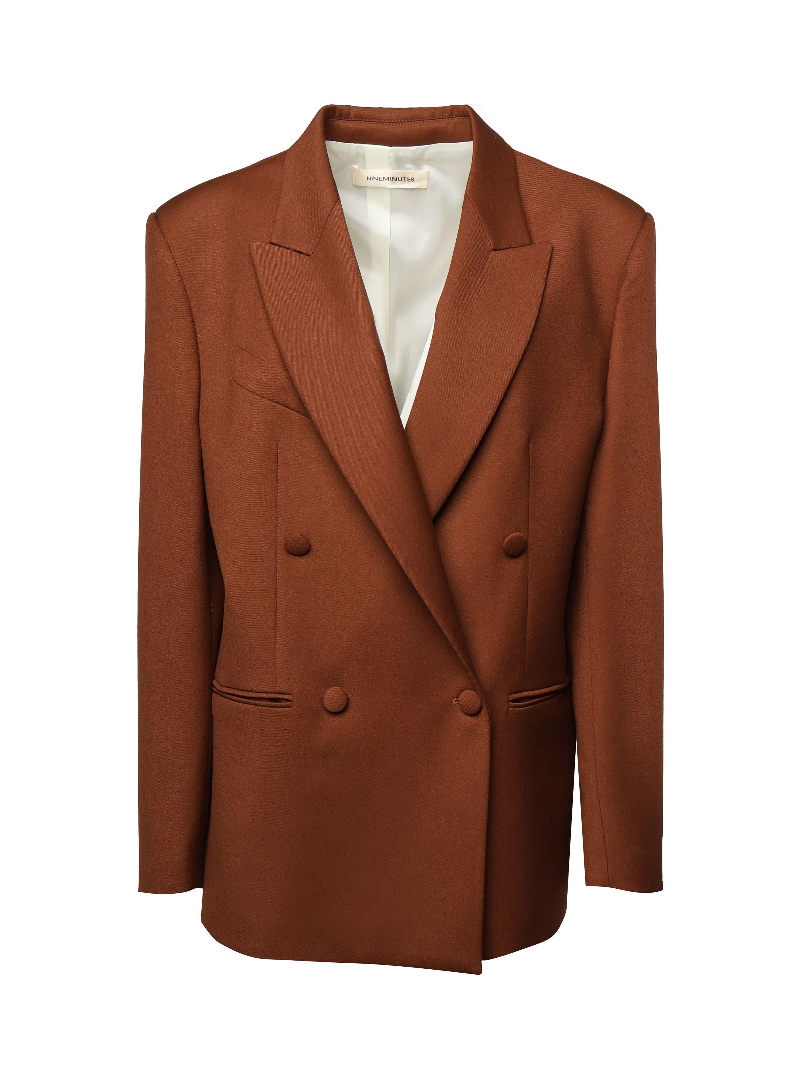 Blazer over doppiopetto in vigogna 25FWNCP-0012 BROWN NINEMINUTES 